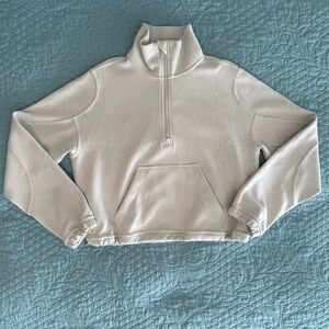 Lululemon Athletica Brushed Softstreme Half Zip in Bone Size 2